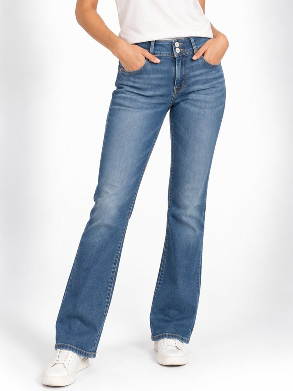 Hudson Size 31 Blue Bootcut Flap Pocket Stretch Jeans Made in USA